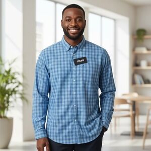 CQR Tactical Series Mens XLarge Plaid Button‎ Down Shirt Long Sleeve Pocket  New